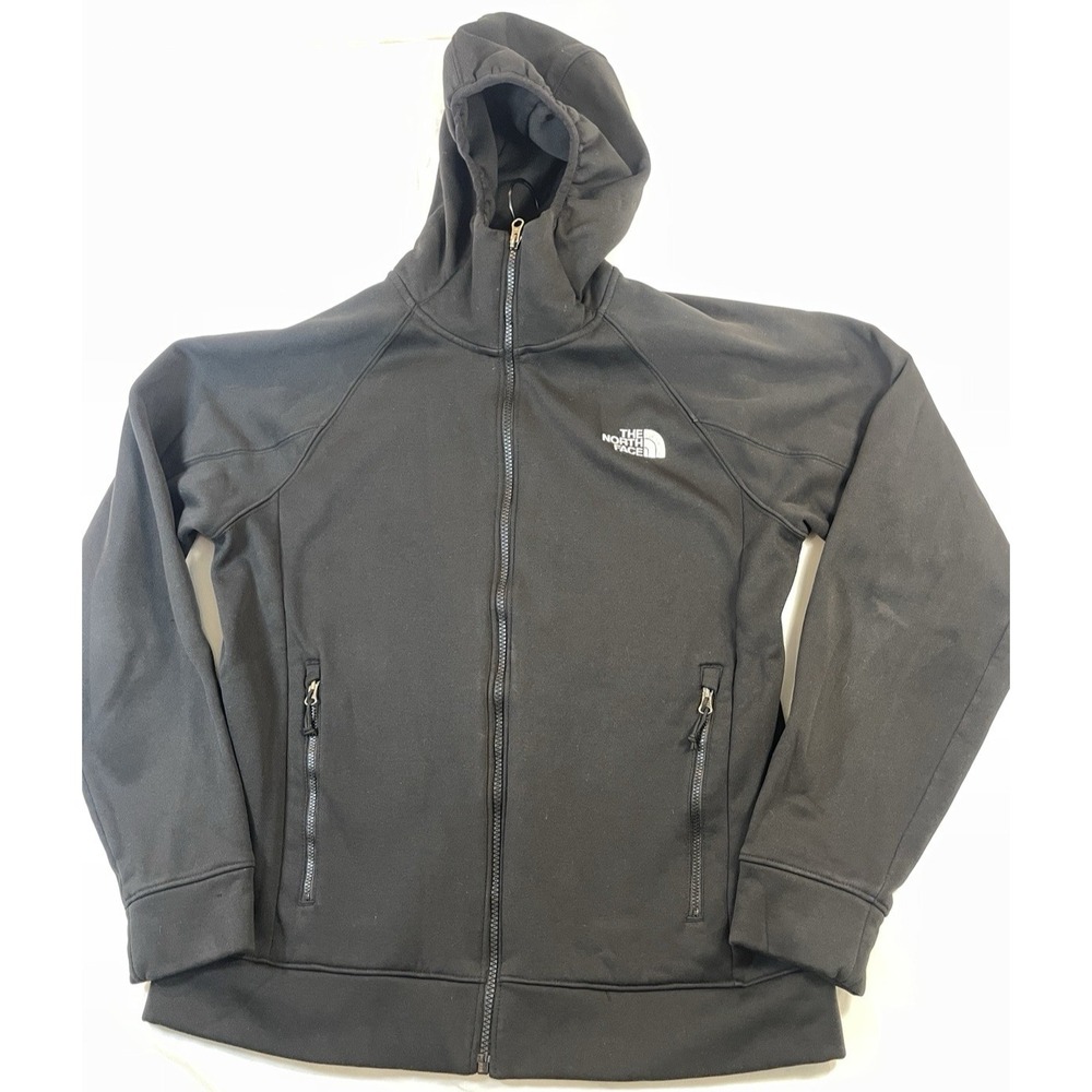 North Face Mens Full Zip Hooded Jacket Medium Outdoor Cold Weather Trendy Black